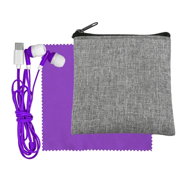 Recycled Cloth & Colorful Type C Ear Buds... from ASI 30208 A P Specialties / AP Specialties