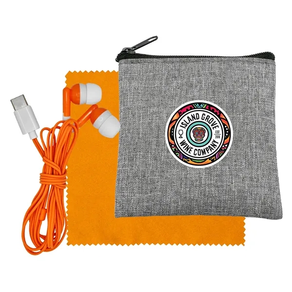 Recycled Cloth & Colorful Type C Ear Buds... from ASI 30208 A P Specialties / AP Specialties