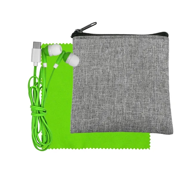 Recycled Cloth & Colorful Type C Ear Buds... from ASI 30208 A P Specialties / AP Specialties