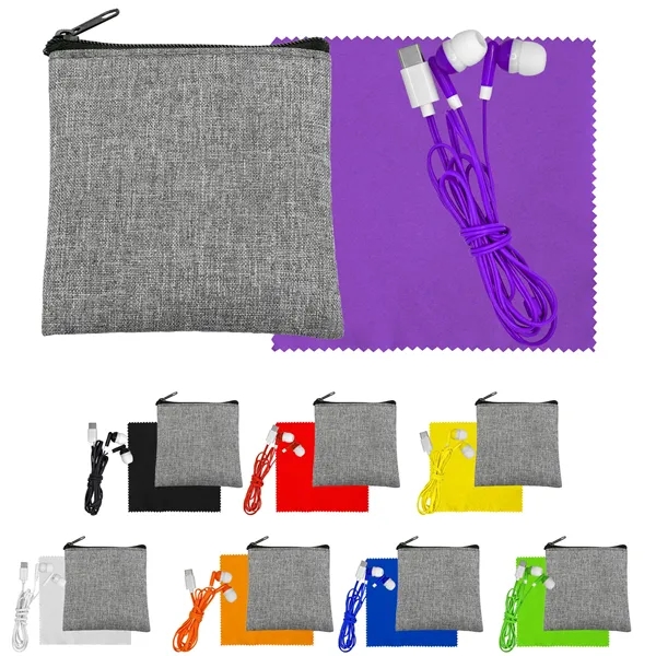 Recycled Cloth & Colorful Type C Ear Buds... from ASI 30208 A P Specialties / AP Specialties