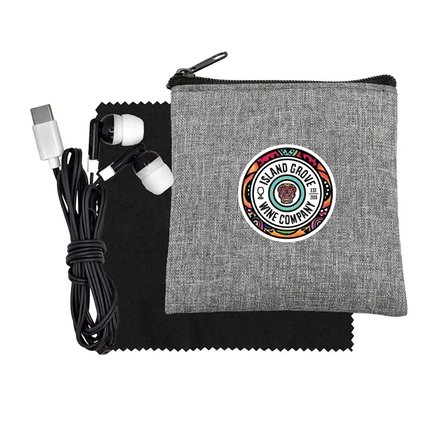 Recycled Cloth & Colorful Type C Ear Buds... from ASI 30208 A P Specialties / AP Specialties