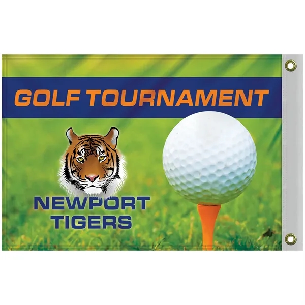 14" x 20" Custom Double Sided Knitted Polyester Golf Flag with... from ASI 80228 Quinn