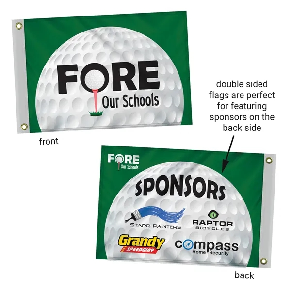 14" x 20" Custom Double Sided Knitted Polyester Golf Flag with... from ASI 80228 Quinn