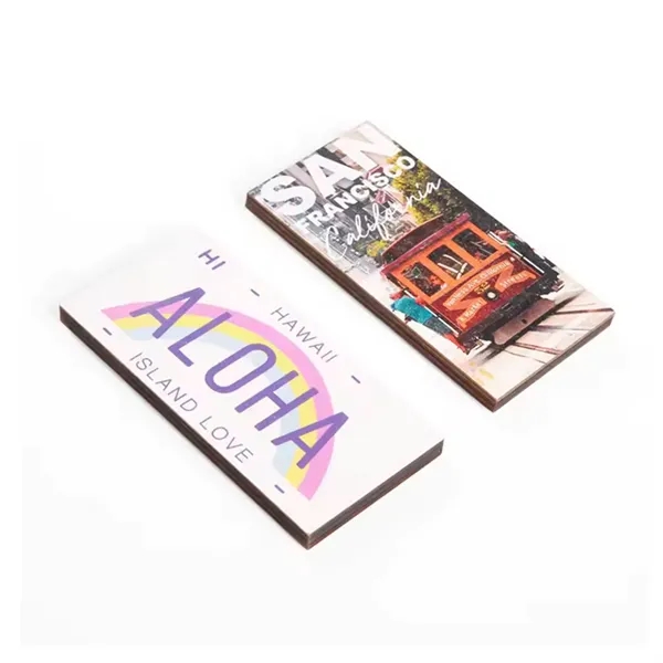 Rectangle shape wooden souvenir magnet plus full color UV imprint on... from ASI 37218 Athena Promo (tm)