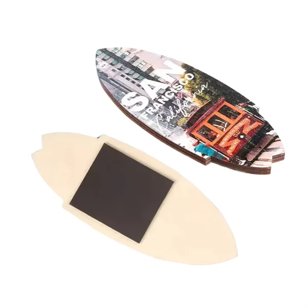 Rocket shape wooden souvenir magnet plus full color UV imprint on... from ASI 37218 Athena Promo (tm)