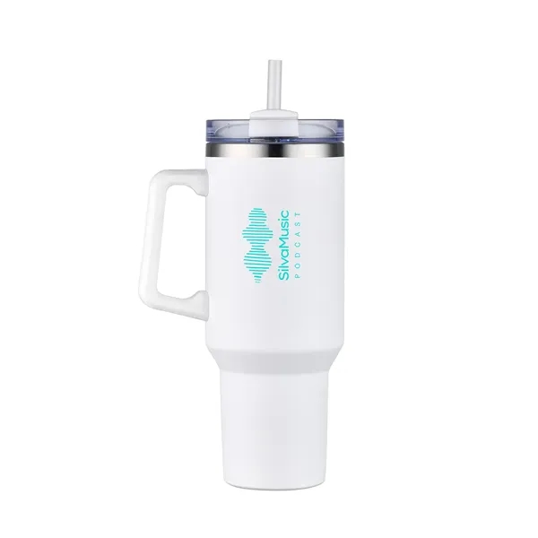 40 oz tumbler w/ handle & straw, insulated... from ASI 36558 Aprons, Etc.
