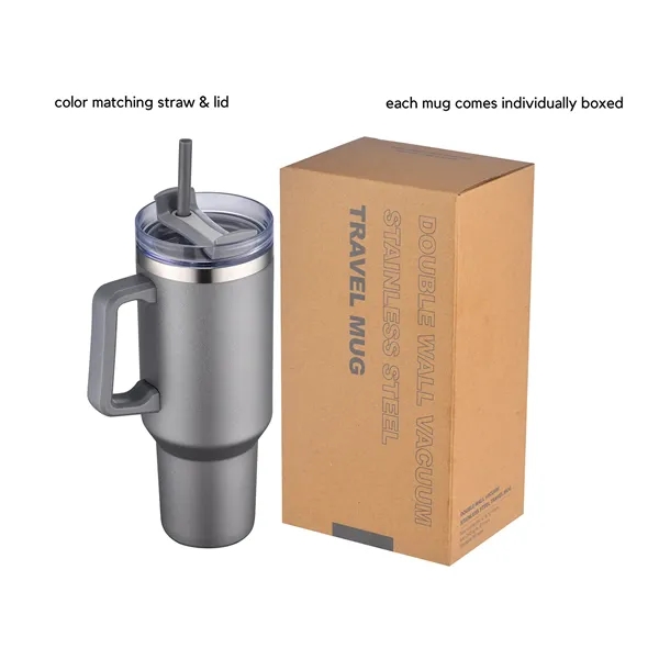 40 oz tumbler w/ handle & straw, insulated... from ASI 36558 Aprons, Etc.