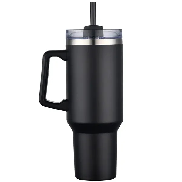 40 oz tumbler w/ handle & straw, insulated... from ASI 36558 Aprons, Etc.