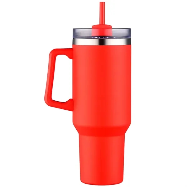 40 oz tumbler w/ handle & straw, insulated... from ASI 36558 Aprons, Etc.