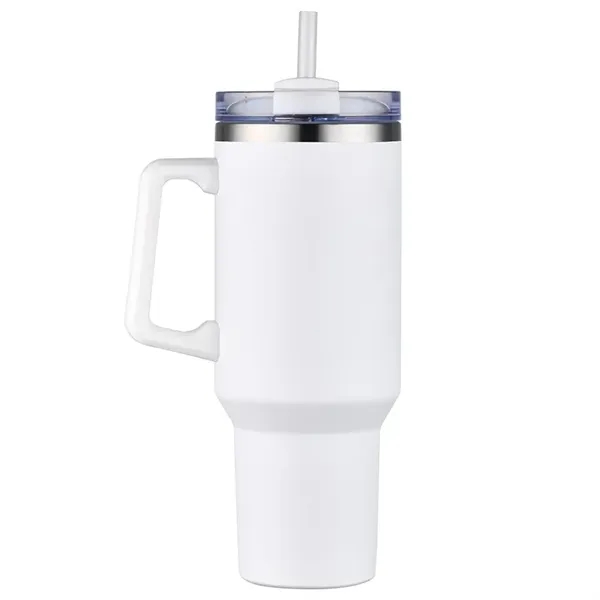 40 oz tumbler w/ handle & straw, insulated... from ASI 36558 Aprons, Etc.