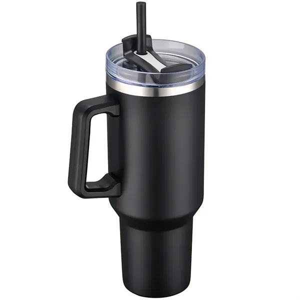 40 oz tumbler w/ handle & straw, insulated... from ASI 36558 Aprons, Etc.