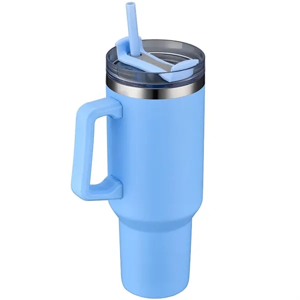 40 oz tumbler w/ handle & straw, insulated... from ASI 36558 Aprons, Etc.