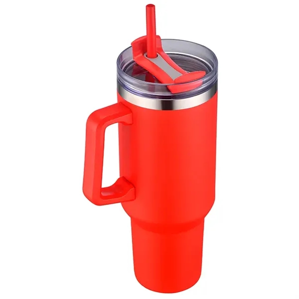 40 oz tumbler w/ handle & straw, insulated... from ASI 36558 Aprons, Etc.