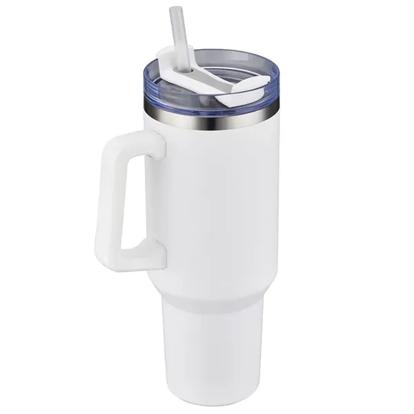 40 oz tumbler w/ handle & straw, insulated... from ASI 36558 Aprons, Etc.