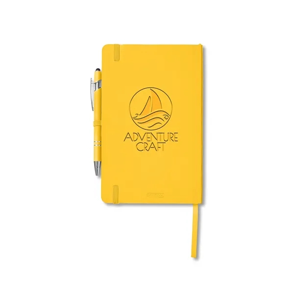 Journal and pen set with a soft cover, a rubberized aluminum... from ASI 79530 Prime Line