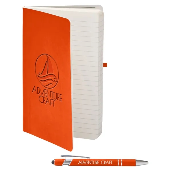 Journal and pen set with a soft cover, a rubberized aluminum... from ASI 79530 Prime Line