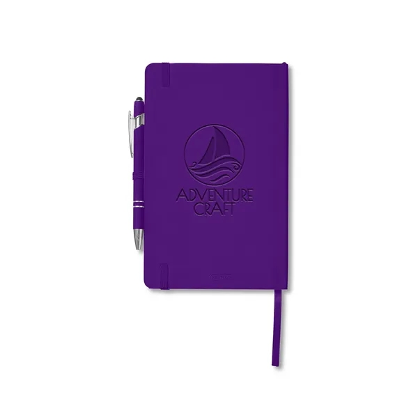 Journal and pen set with a soft cover, a rubberized aluminum... from ASI 79530 Prime Line