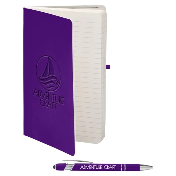 Journal and pen set with a soft cover, a rubberized aluminum... from ASI 79530 Prime Line