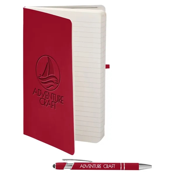 Journal and pen set with a soft cover, a rubberized aluminum... from ASI 79530 Prime Line
