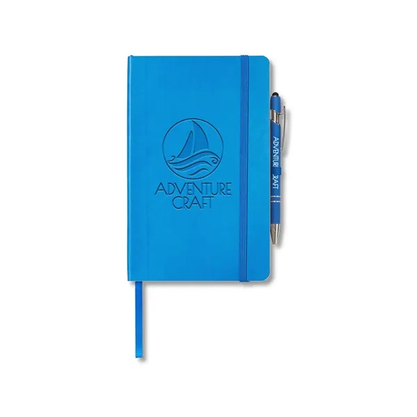 Journal and pen set with a soft cover, a rubberized aluminum... from ASI 79530 Prime Line