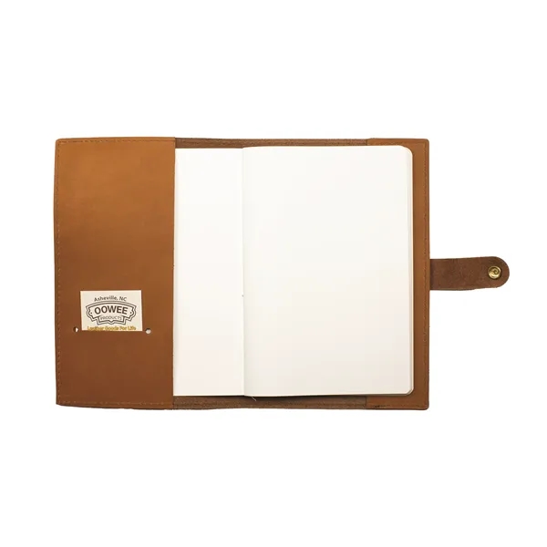 Full-grain leather journal cover with included journal insert. Customized with a... from ASI 75126 Oowee Products