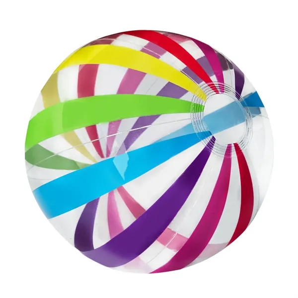 16" PVC inflatable beach ball with multi-color stripes.... from ASI 63549 Jornik Manufacturing Corp / Jornik
