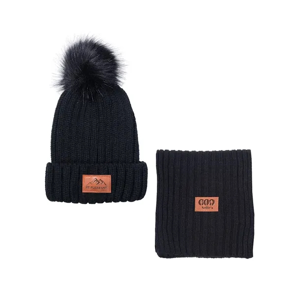 Leeman™ Winter duo with ribbed acrylic knit beanie and scarf in... from ASI 79530 Prime Line
