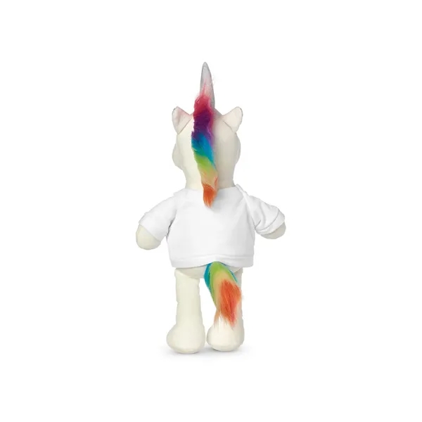 5.25" x 15" x 3.25" 100% polyester plush unicorn with customizable... from ASI 79530 Prime Line