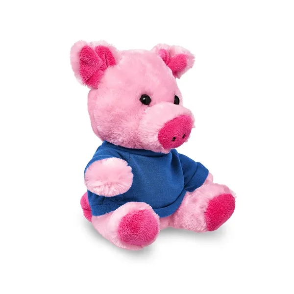 4" x 7.75" x 6" plush polyester pig in custom color... from ASI 79530 Prime Line