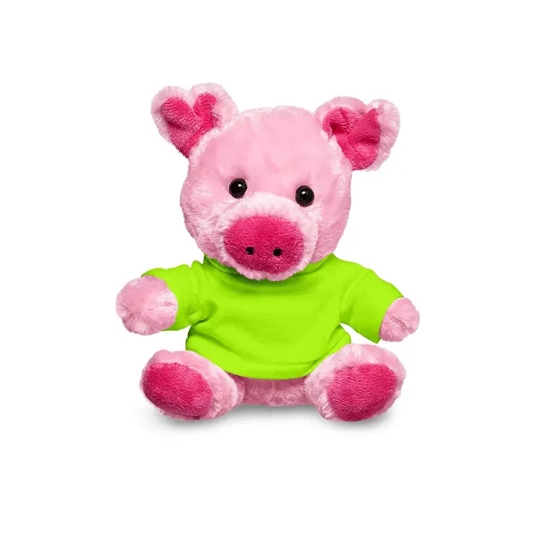 4" x 7.75" x 6" plush polyester pig in custom color... from ASI 79530 Prime Line