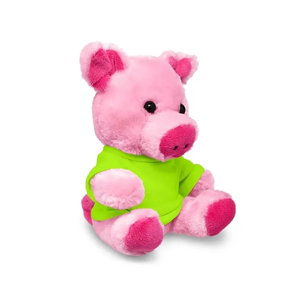 4" x 7.75" x 6" plush polyester pig in custom color... from ASI 79530 Prime Line
