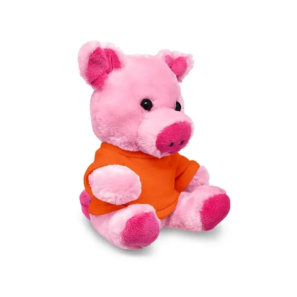 4" x 7.75" x 6" plush polyester pig in custom color... from ASI 79530 Prime Line