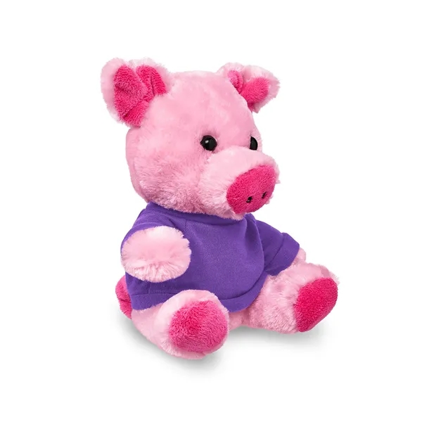 4" x 7.75" x 6" plush polyester pig in custom color... from ASI 79530 Prime Line
