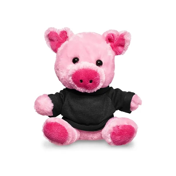 4" x 7.75" x 6" plush polyester pig in custom color... from ASI 79530 Prime Line