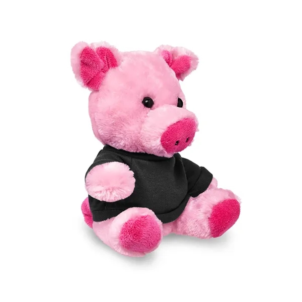 4" x 7.75" x 6" plush polyester pig in custom color... from ASI 79530 Prime Line