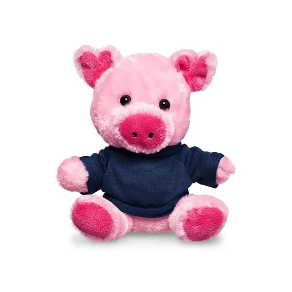4" x 7.75" x 6" plush polyester pig in custom color... from ASI 79530 Prime Line