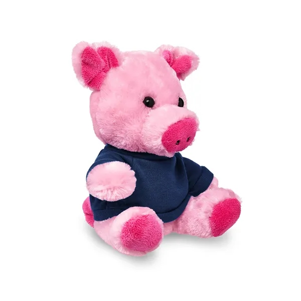 4" x 7.75" x 6" plush polyester pig in custom color... from ASI 79530 Prime Line