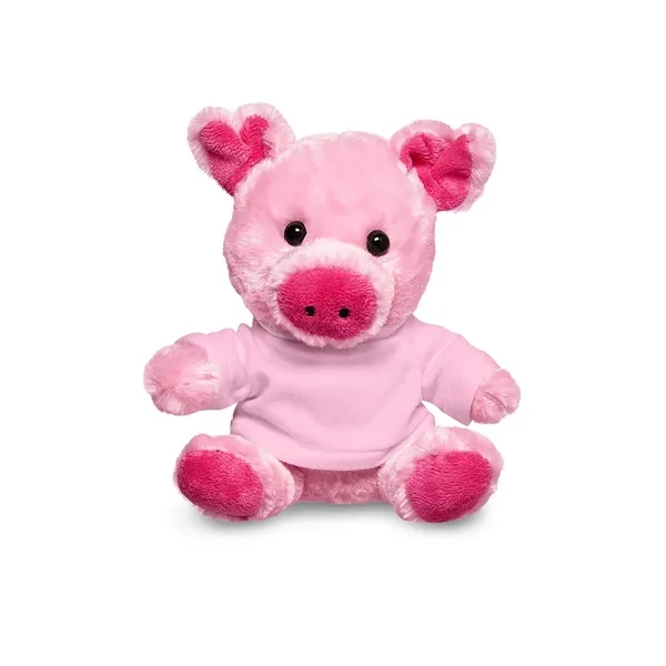 4" x 7.75" x 6" plush polyester pig in custom color... from ASI 79530 Prime Line
