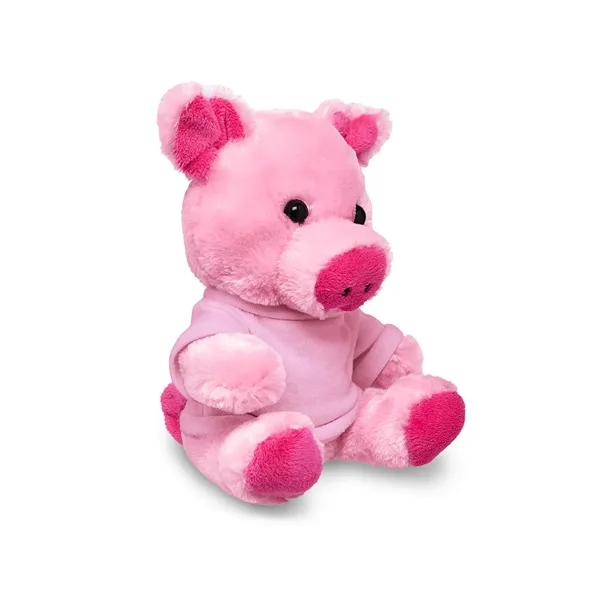 4" x 7.75" x 6" plush polyester pig in custom color... from ASI 79530 Prime Line