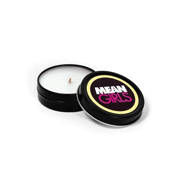 2 oz. Mini Candle in Black Tin with direct 4-c decoration... from ASI 38850 Bath Promotions / Bath Promotions