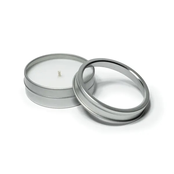 2 oz. Mini Candle in Silver Tin with Clear Lid -... from ASI 38850 Bath Promotions / Bath Promotions