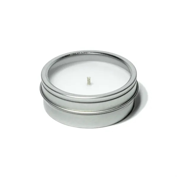 2 oz. Mini Candle in Silver Tin with Clear Lid -... from ASI 38850 Bath Promotions / Bath Promotions