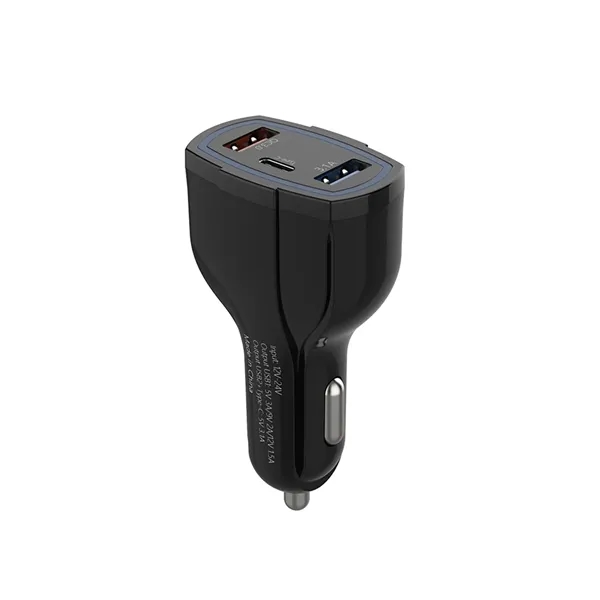 Quick charge 3 ports USB car charger plus laser engraving on... from ASI 37218 Athena Promo (tm)