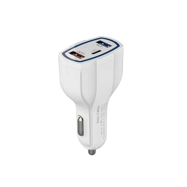 Quick charge 3 ports USB car charger plus laser engraving on... from ASI 37218 Athena Promo (tm)