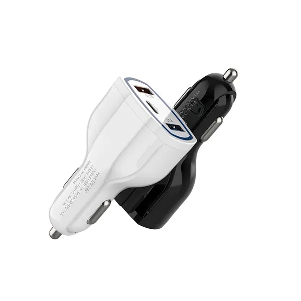 Quick charge 3 ports USB car charger plus laser engraving on... from ASI 37218 Athena Promo (tm)