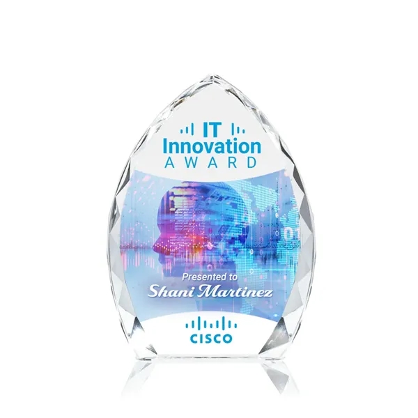 Elegant, prism-shaped optical award designed with beautiful bevels cascading around the... from ASI 84592 St Regis Group / St Regis