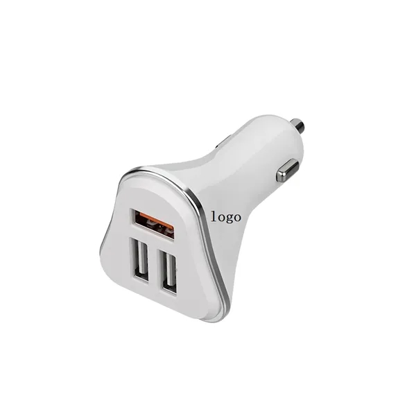 Quick charge 3 ports USB car charger plus laser engraving on... from ASI 37218 Athena Promo (tm)