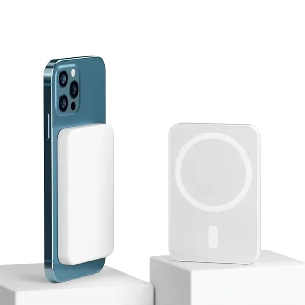 15W MagSafe magnetic wireless power bank plus 1 color silkscreen imprint... from ASI 37218 Athena Promo (tm)
