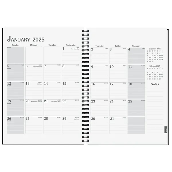 Hybrid 14 month planner and journal in one with leather-like cover... from ASI 50873 Drum-Line / Drum-line Inc