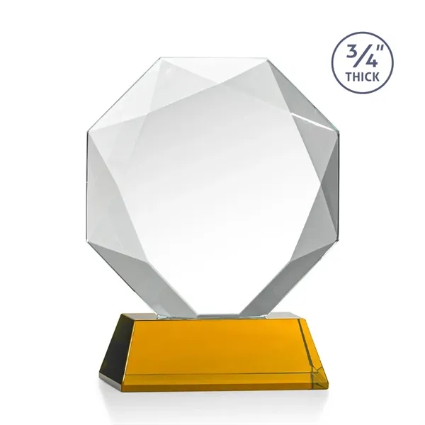 Starfire octagon shape award with faceted edges on a tall tapered... from ASI 84592 St Regis Group / St Regis